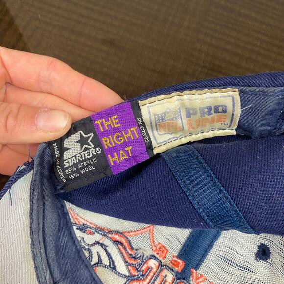 Vintage 90s Starter Pro Line The Right Hat Denver Broncos - Picture 7 of 8